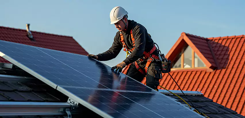 Solar Panels on Steel Roof Installation in Hoffman Estates