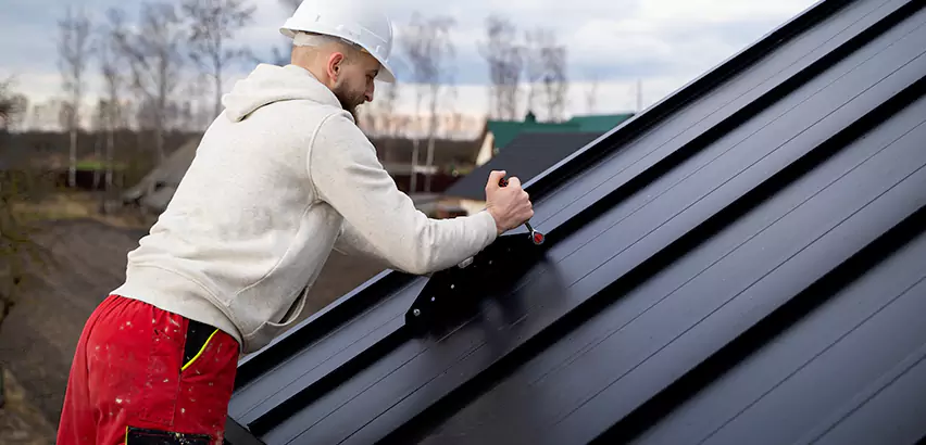 Tin Roof Ridge Cap Installation in Hoffman Estates